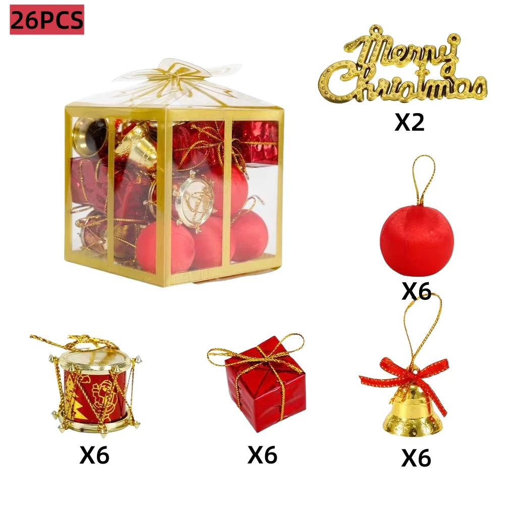 26-Piece Christmas Ball Ornaments Set – Tree Hanging Decor Christmas Ornament Set Zpaxo