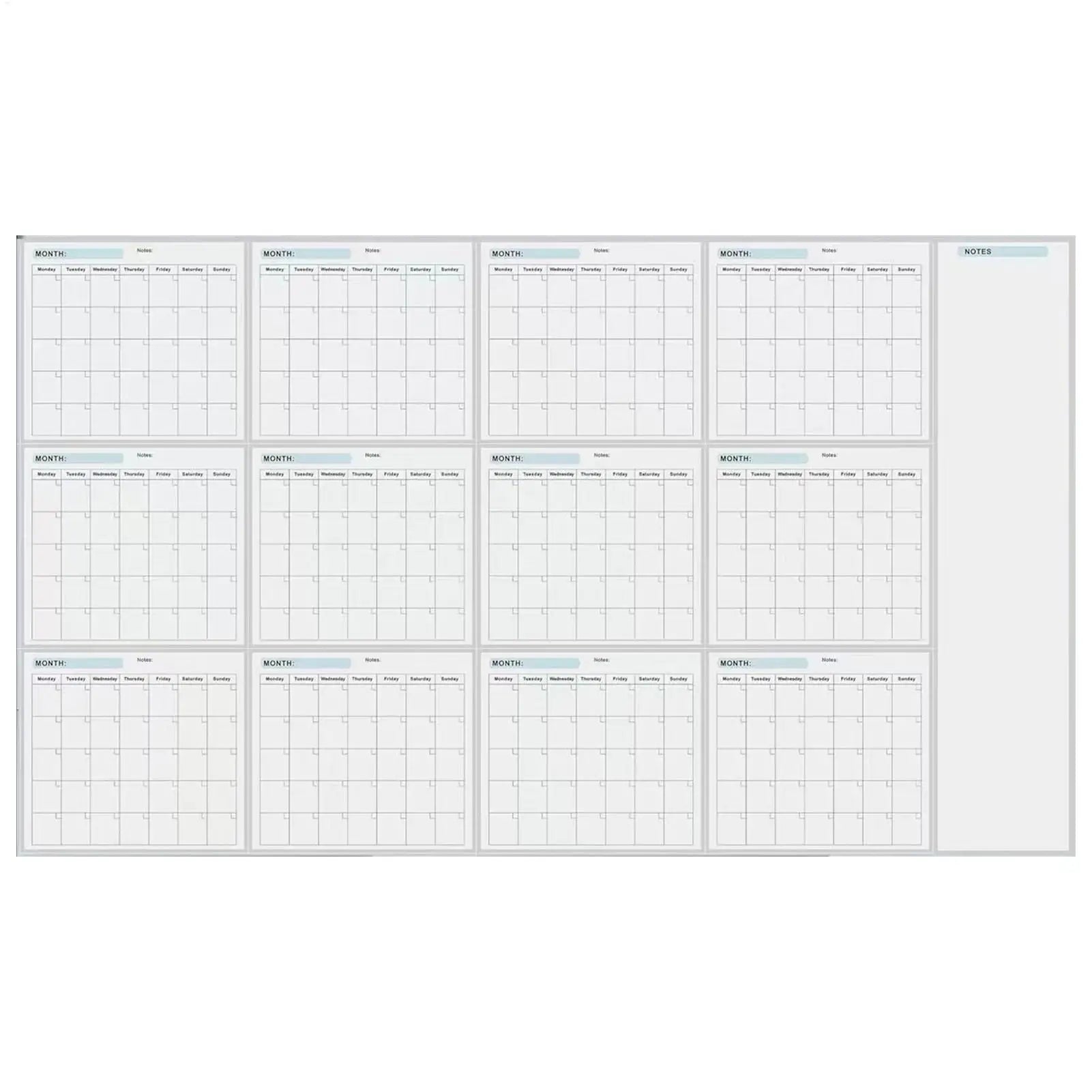 Erasable Large Wall Calendar – Reusable 12-Month Planner Dry Erase Wall Calendar Zpaxo