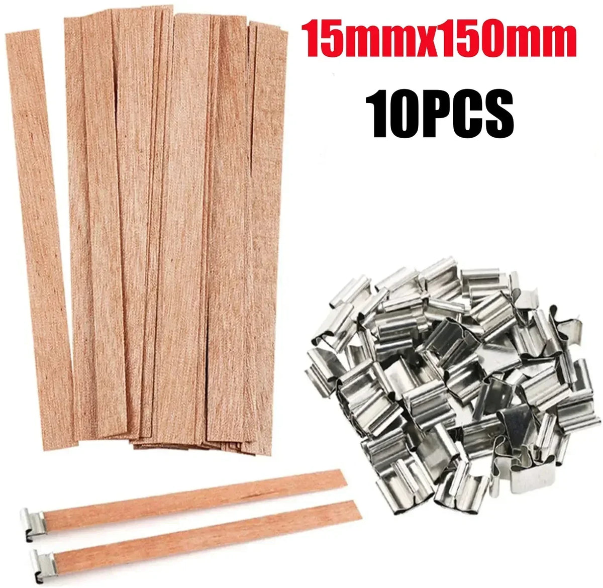 Handmade Soy Wax Candles Wooden Wicks DIY Aromatic Single Wick Design Zpaxo L-10PCS