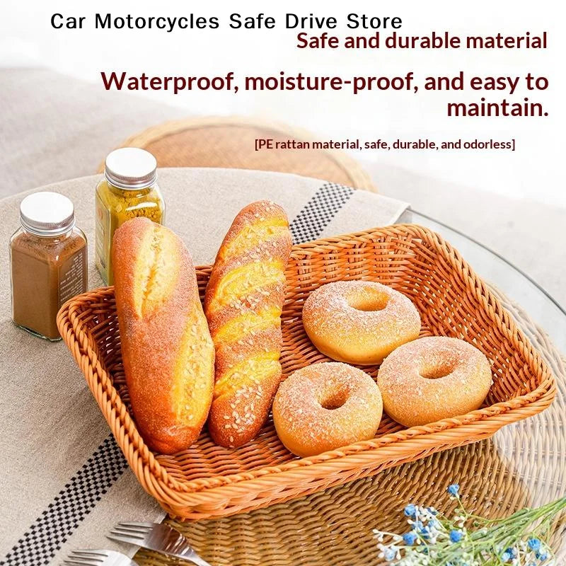 MWoven Rattan Storage Basket Sturdy Structure Large Capacity Kitchen
