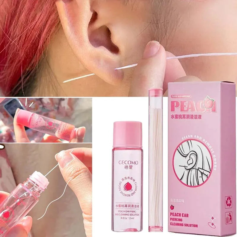 Ear Hole Cleaning Solution Safe Health Peach Flavor Inflamed Blockage