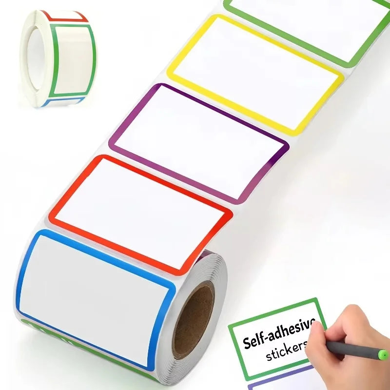 1 Roll Colorful Self Adhesive Large Label With Blank Self-adhesive Sticky Note Stickers Name Handwritten Large Rectangular Label Zpaxo