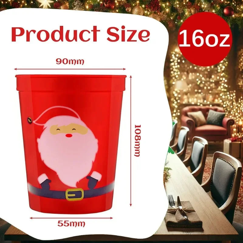 16 oz Reusable Christmas Plastic Party Cups – Stadium Style Reusable Party Cups Zpaxo