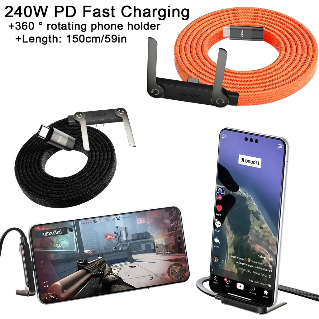 240W Fast Charging Invisible Holder Charger Cable Stand Built-in