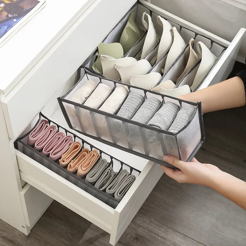 Folding Storage Pouch Laundry Organizer in The Closet Underwear Drawers Storage Bedroom Cabinet Socks Bra Storage PantsOrganizer Zpaxo