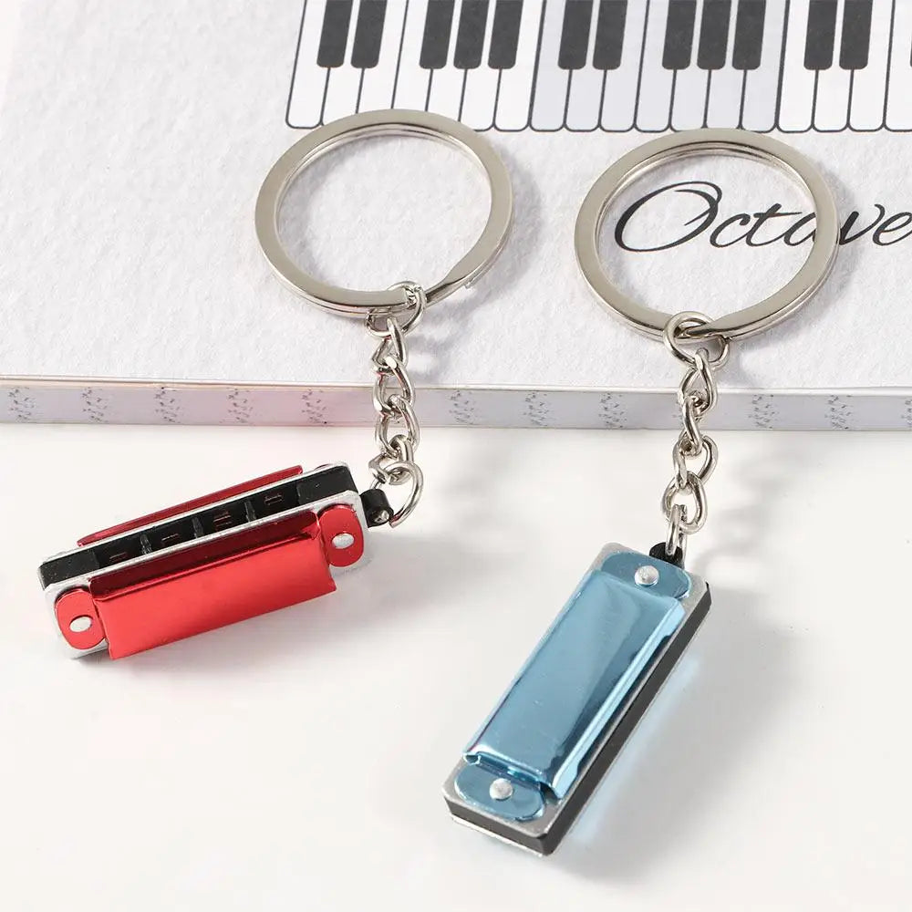 Musical Instruments Shaped Woodwind Instruments Bag Pendant Hanging Pedants Keys Holder Harmonica Keychain Harmonic Keyring Zpaxo
