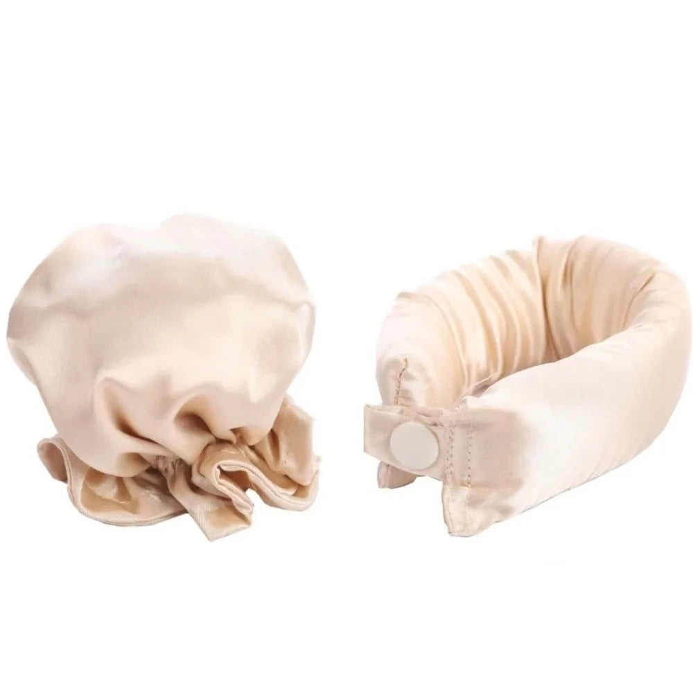 2Pcs/Set DIY Heatless Curling Rod Set Hair Styling Tools Hair Caps Hair Curlers Styling Tools Pillow Soft Rollers Zpaxo Beige