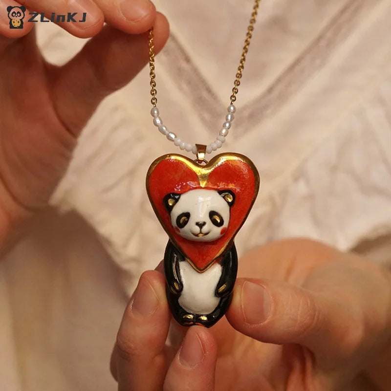 ▶1Pcs Vintage Cute Cartoon Animal Pendant Necklace For Women Retro Fashion Jewelry Gifts Zpaxo