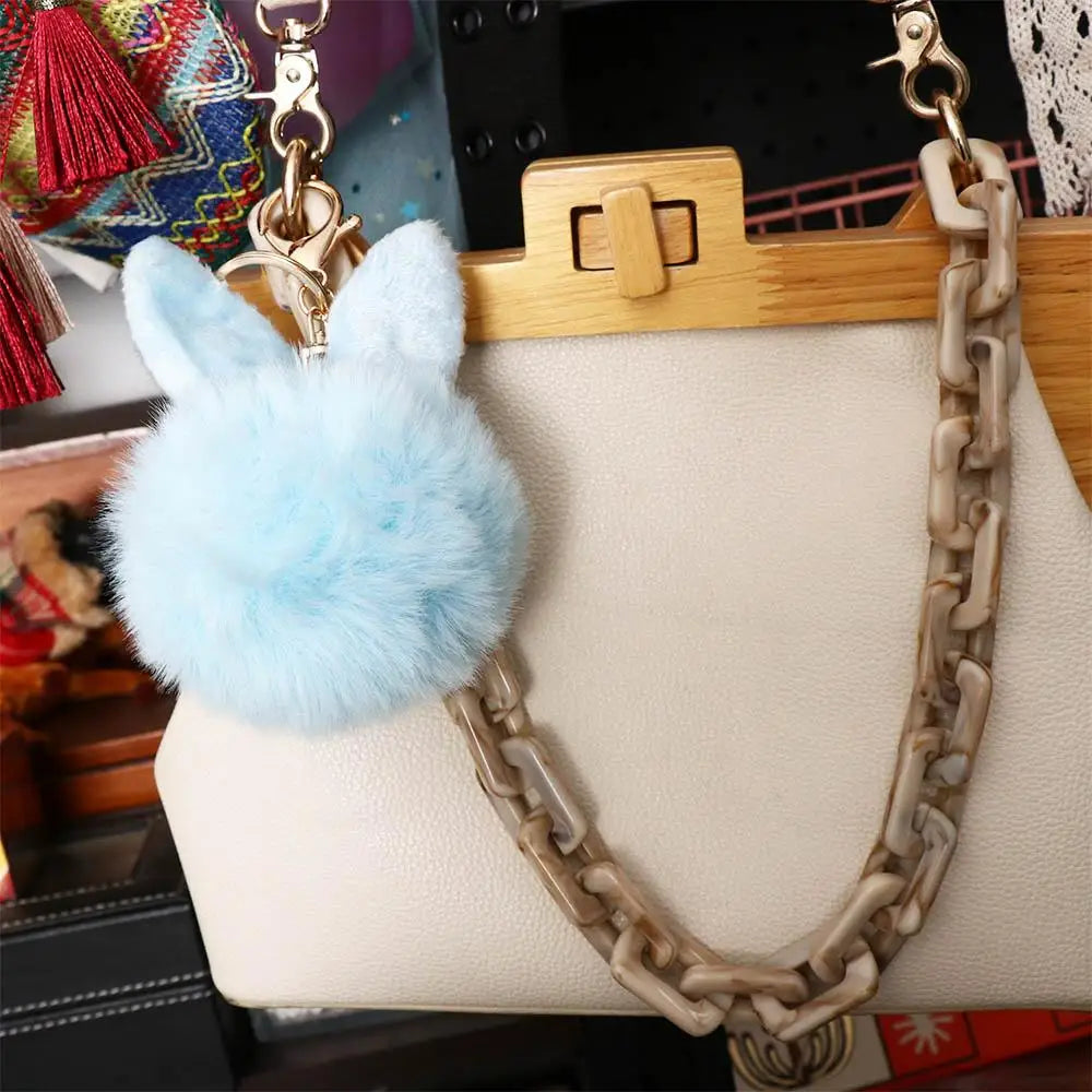 Accessories Fancy Rabbit Hair Bag Charms Car Pendant Cute Bunny Keychain Bag Pendant Pom Pom Key Chain Fur Ball Key Ring Zpaxo