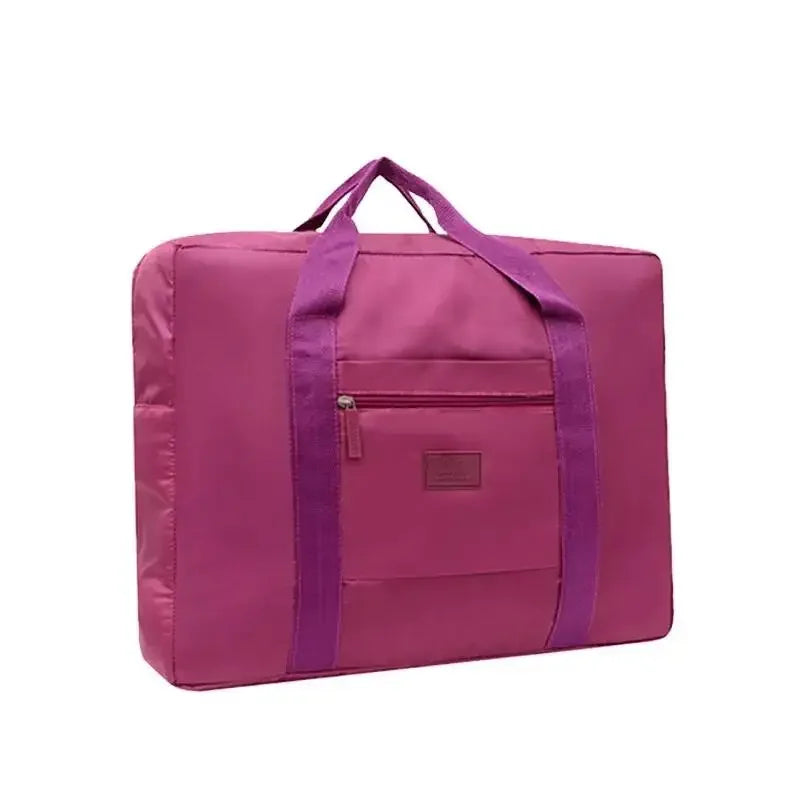 Foldable Travel Duffel Bag Lightweight Travel Bag for Women and Men Tote Carry On Luggage Bag Weekender Overnight Bag Zpaxo Purplish Red
