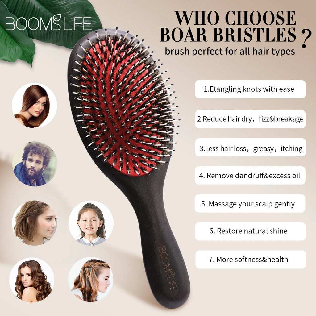 Steel Hair Brush Women Custom Name Wood Hair Brush Metal Stainless Pin Hairbrush Head Scalp Massage Comb Brosse Cheveux Femme Zpaxo