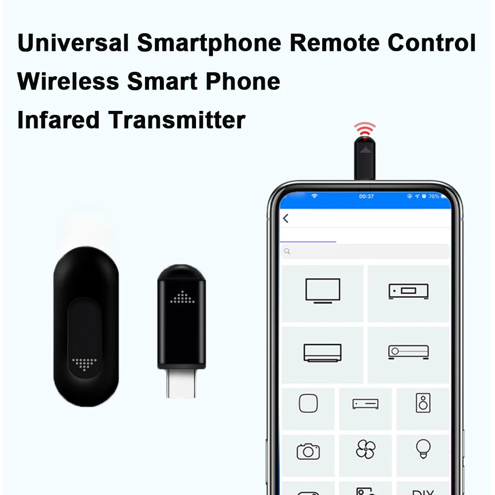 USB Type C Smart IR Remote Control Mini Adapter Phone APP Infrared Transmitter For iPhone Smartphone TV Box Air Conditioner Fan Zpaxo