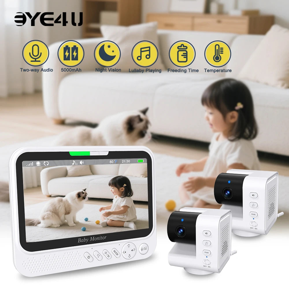 Video Baby Monitor Display Pan Tilt Zoom Babyphone IR Night Vision Zpaxo