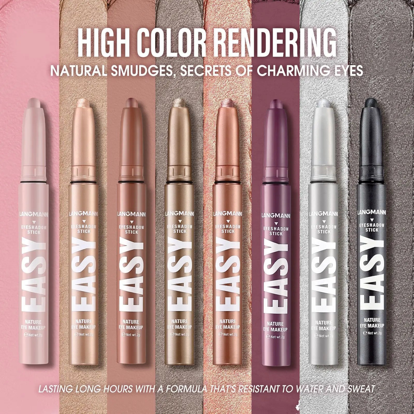 Multi Color Matte Pearlescent Eye Shadow Stick, Eyeliner Pen And High Light Pen, Smooth And Natural Color Zpaxo