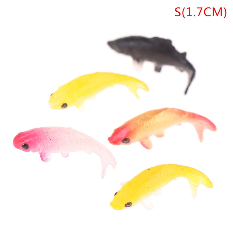 ▶5Pcs Dollhouse Miniature Model Fish Carp Simulation Animals For Kids Toys DIY Decorative Goldfish Figurines Home Decor Ornament Zpaxo S-1.7cm