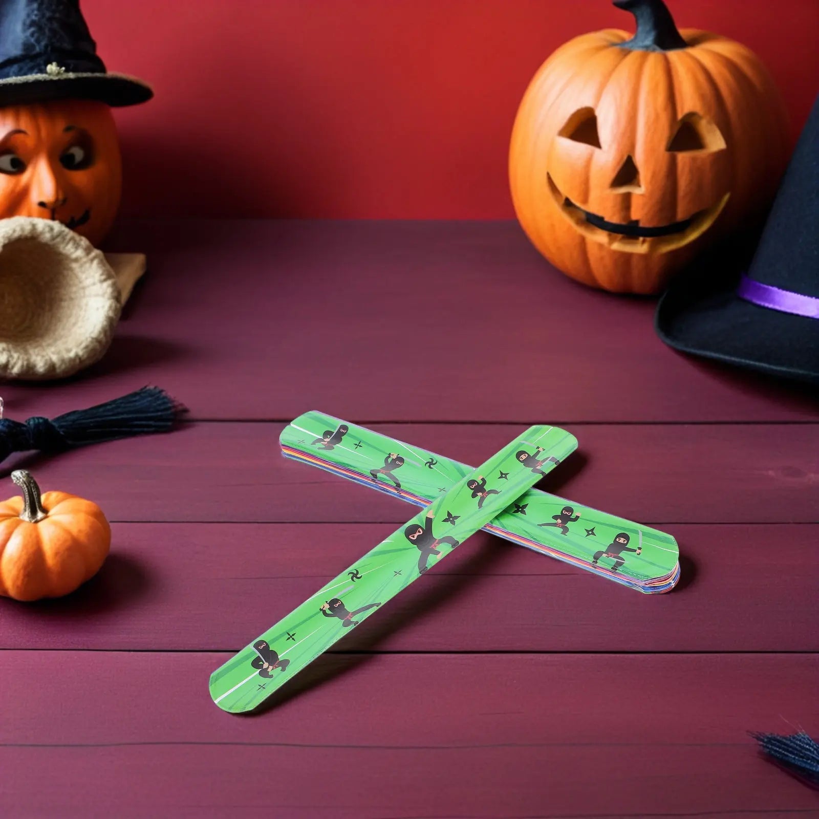 Halloween Ninja Slap Bracelets Bulk Snap Wrist Bands DIY Silicone