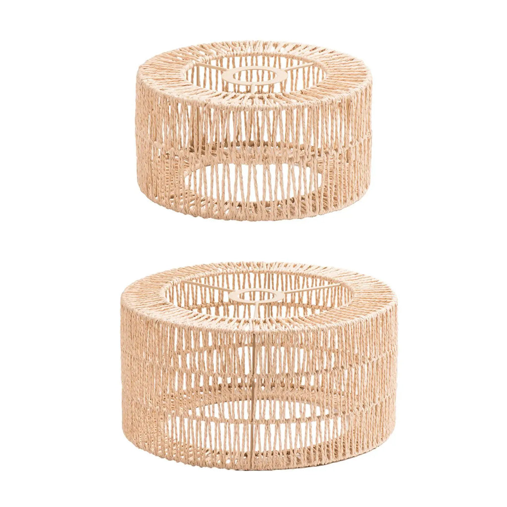 Boho Paper Rope Lampshade | Handwoven Pendant Light Shade Pendant Lampshade Zpaxo