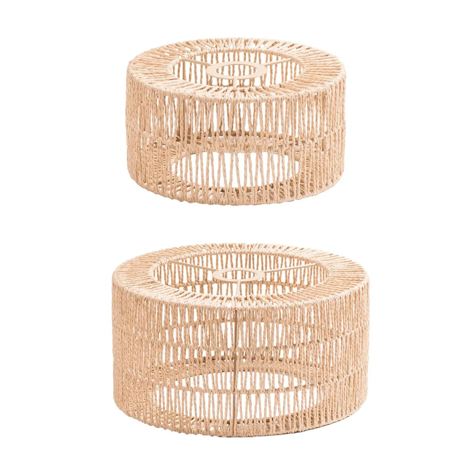 Boho Paper Rope Lampshade | Handwoven Pendant Light Shade Pendant Lampshade Zpaxo