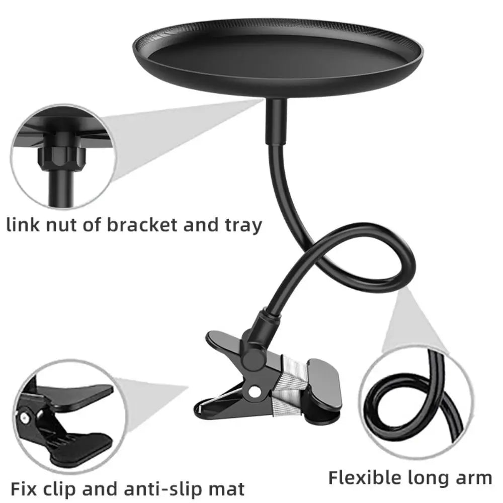 with Clamp Car Cup Holder Tray 360° Swivel Arm Rotatable Car Swivel Tray Adjustable Stretchable Car Tray Table Dining Table Zpaxo
