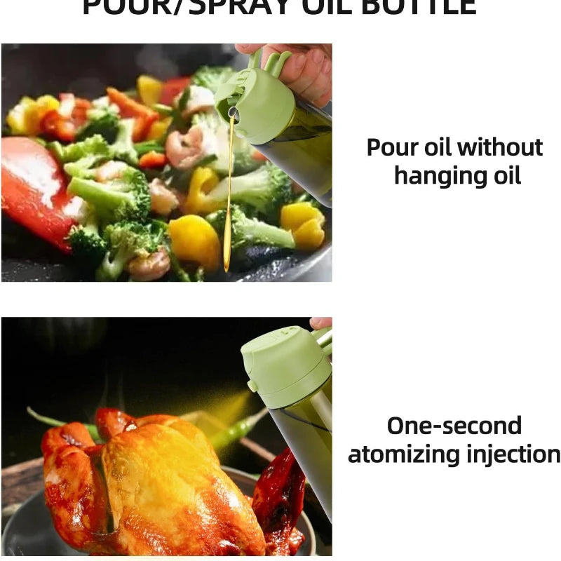 Olive Oil Dispenser Plastic Bottle for Kitchen Gadgets Air Fryer Accessories Olive Oil Sprayer Cooking Light-Blocking Dark Green Zpaxo
