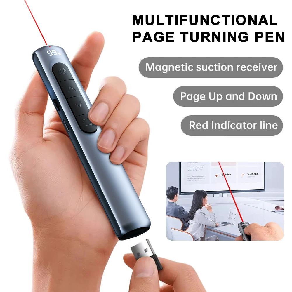 Wireless Presenter Remote Control USB Projector Page Turning Pen For PPT Powerpoint Presentation Pointer Slide Advancer Zpaxo