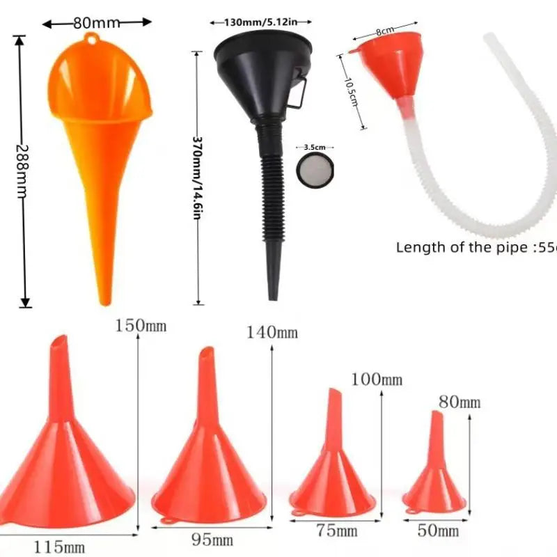Right-Angle Plastic Oil Funnel Kit – Car & Motorcycle Refueling