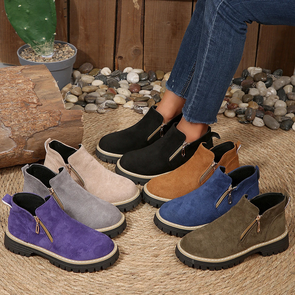 Women Boots Plus Size Platform Shoes Women Simple and Stylish Boots Thick Sole Ankle Boots Fashion Comfortable Shoes for Women Zpaxo