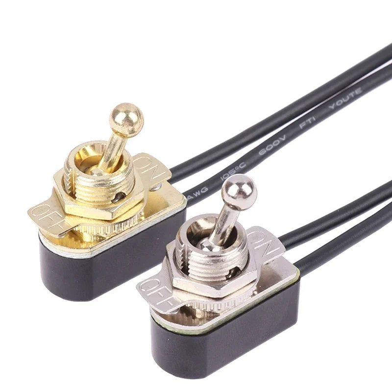 1Pc AC 250V 3A On/Off Prewired Standard Toggle Switch With Wire Cable Contacts Switch Electrical Equipment Accessories Zpaxo