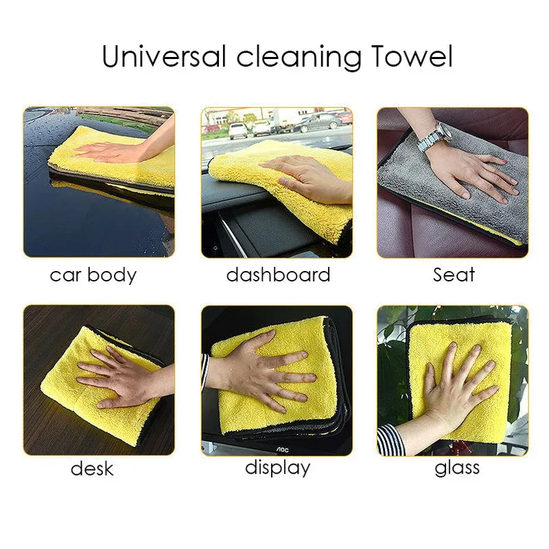 Microfiber Car Wash Towels – Thick Double Layer Cleaning Cloths