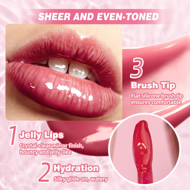 Mirror Water Gloss Lip Moisturizing Non Greasy Long Lasting Natural
