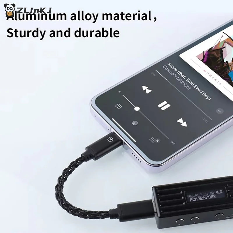 ▶TRN TO Type C To Type C DAC Amp Upgrade Cable Hifi Adapter Earphone Amplifier 8Strand Silver-Plated Wire For TRN TE PRO Phones Zpaxo
