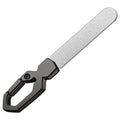 Double-Sided Nail Files Thick Stainless Steel Nails Polishing File Strip with Keychain Hook Nail Care Tools Zpaxo Grey