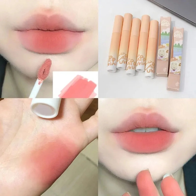 Pumpkin Apricot Lip Mud Matte Velvet Cream Smooth Texture Lipstick