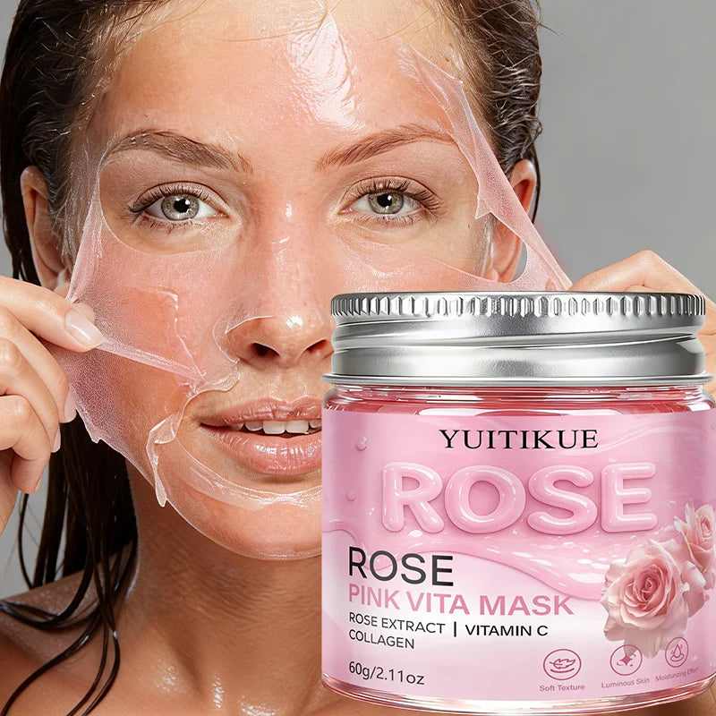 YUITIKUE Rose Pink Vita Peel Mask – Hydrate, Brighten & Firm Peel-Off Face Mask Zpaxo