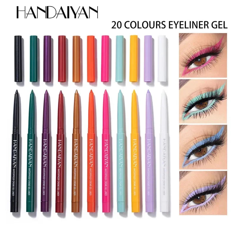 New 20 Color Waterproof Pearlescent Matte Eyeliner Not Easy To Smudge Eyeliner Pen Rotatable Eyeliner Long Lasting Eye Cosmetic Zpaxo