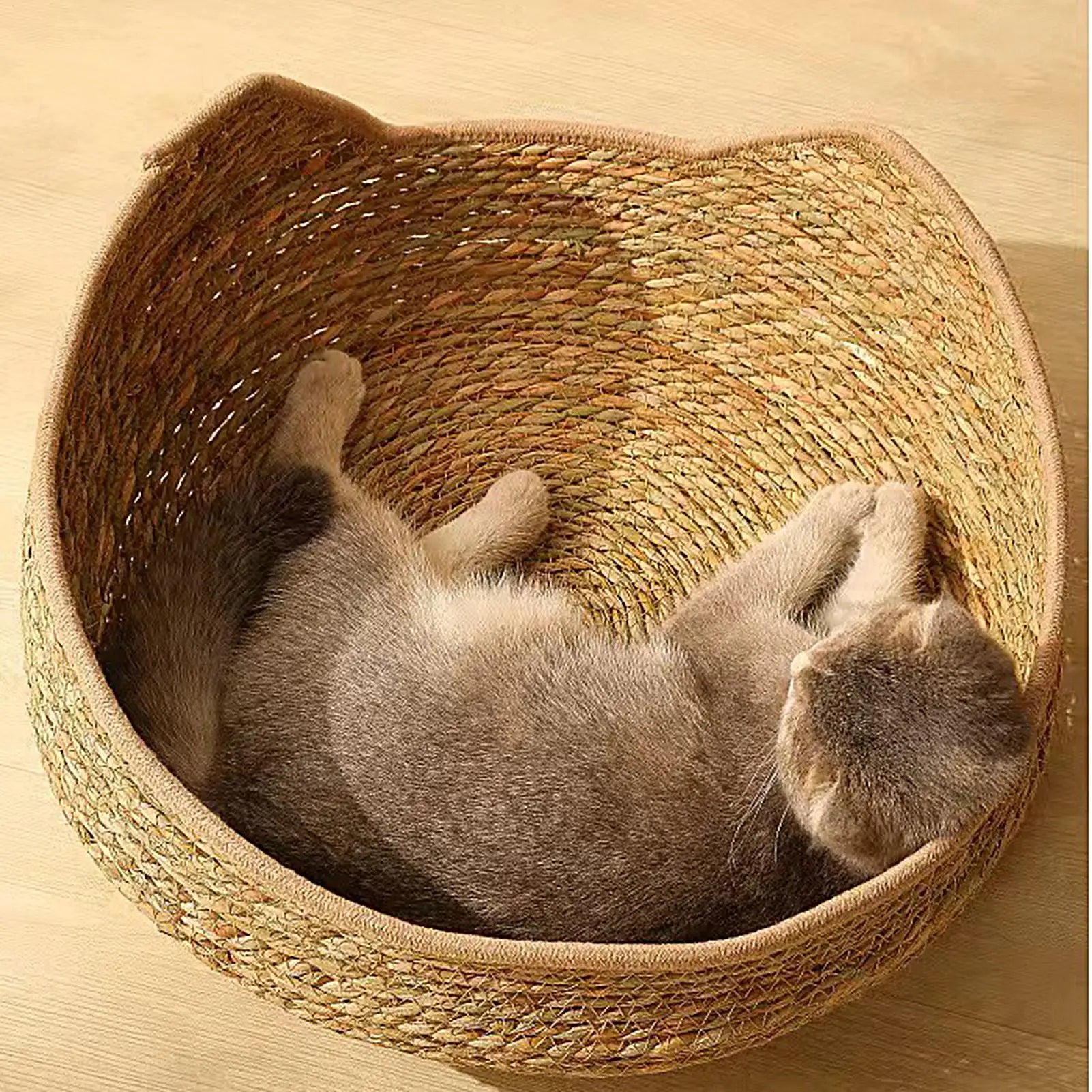 Woven Cat Bed Hand-woven Cotton Rope Basket All Season Indoor Weaving