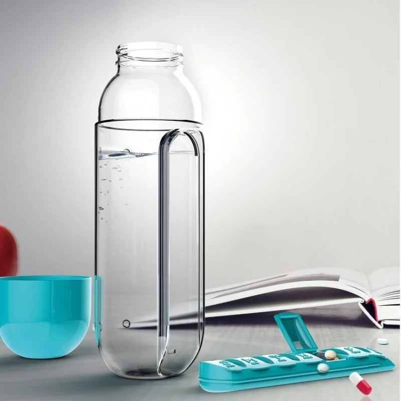 1 7 Grids Medicine Box Water Cup Sports Plastic Bottle Combine Daily