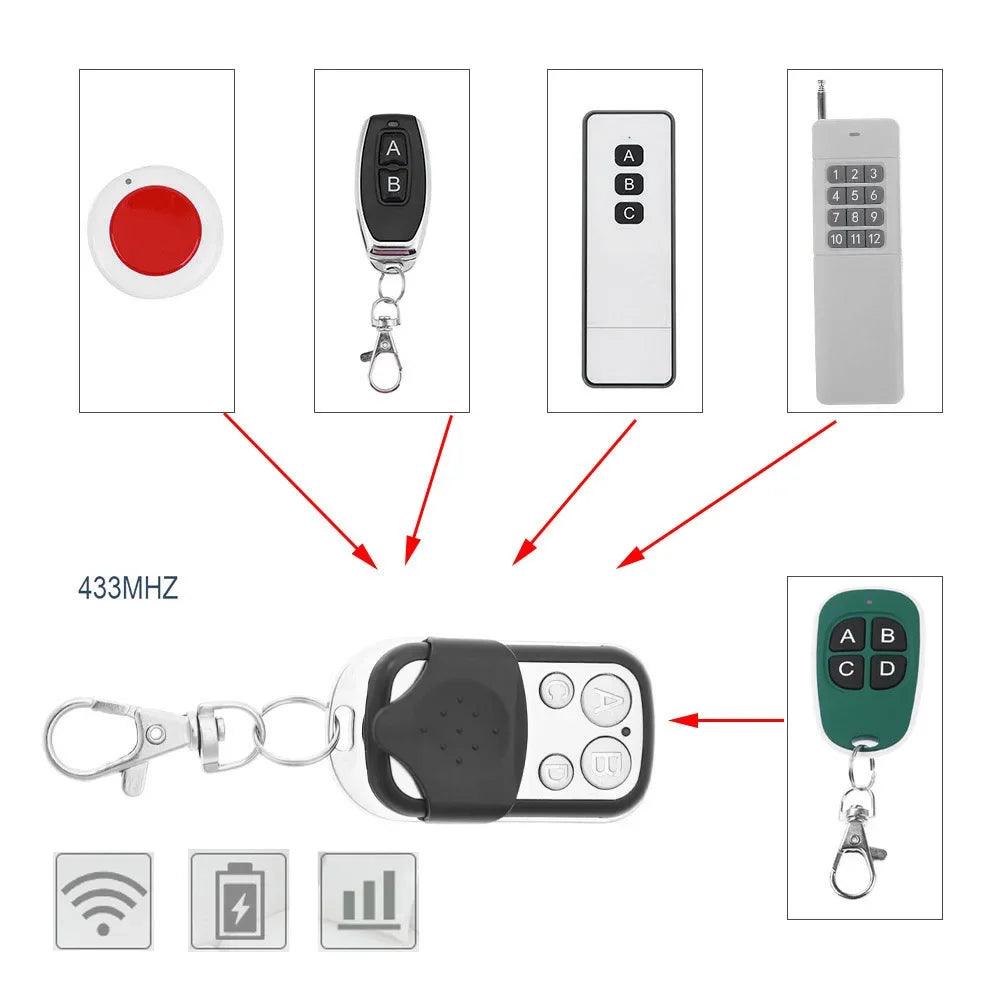 5- 433MHz Remote Control Universal Garage 4 Buttons Duplicator Zpaxo