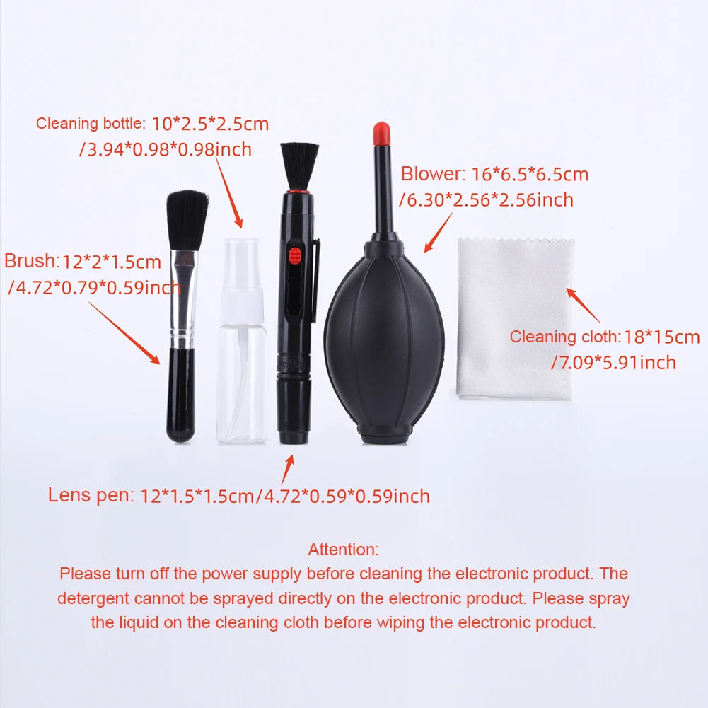 Professional Camera Cleaning Air Blower Swabs Cloth Brush Lens DSLR