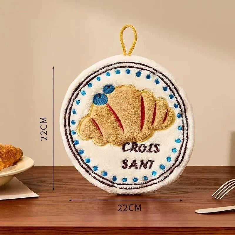 ▶1PCS Cute Cheese Bread Cake Shape Super Water-absorbing Soft Hand Towel For Bathroom Kitchen Washing Hands Cloth Zpaxo A5