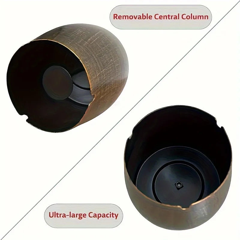 Windproof Metal Ashtray Lid Odorless Smokeless Design Indoor Outdoor
