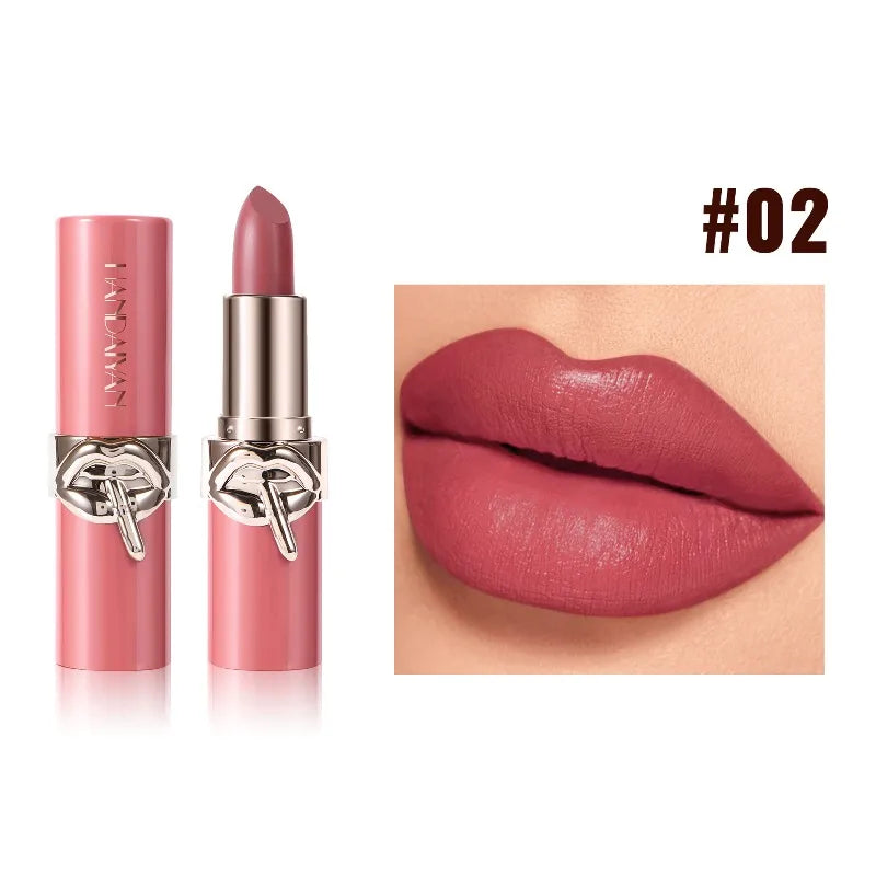 HANDAIYAN Matte Lipstick Waterproof Lasting Non-Stick Cup Lip Stain Classic High Pigment Lipstick Velvet Lip Cosmetics Makeup Zpaxo 02