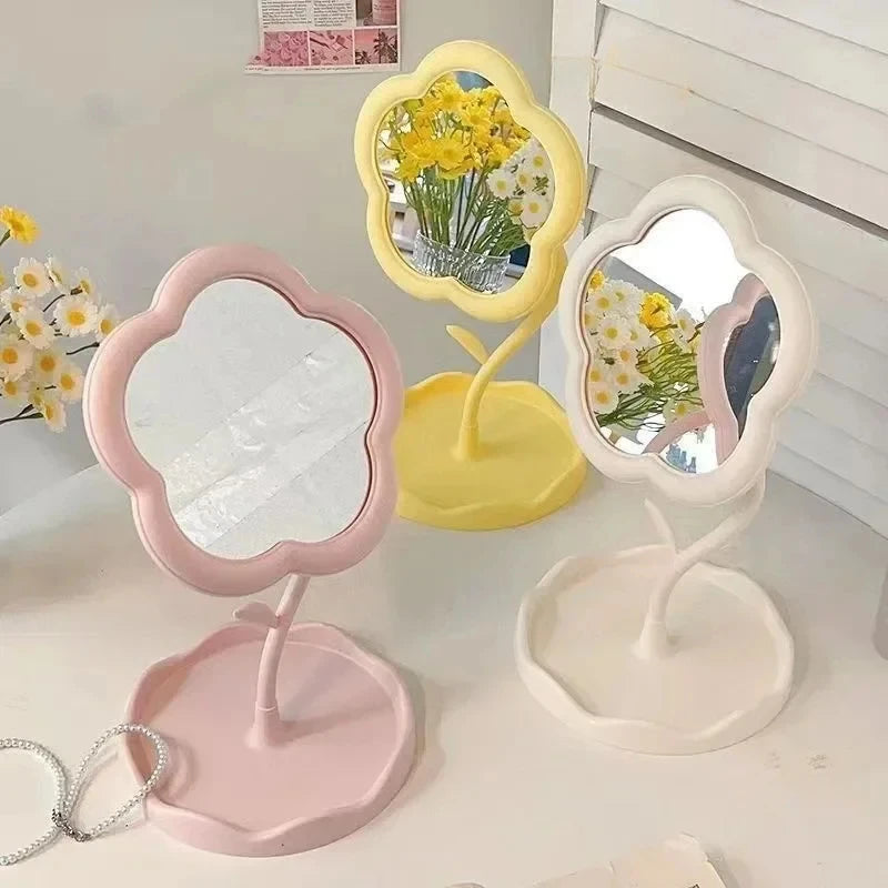 Cloud-shaped Desktop Makeup Mirror Storage Tray Adjustable Angle