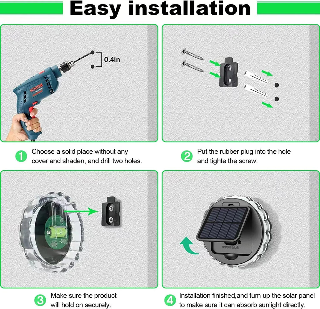 Solar Wall Lights Outdoor LED Lamp Hanging Decorative Step Lighting Zpaxo