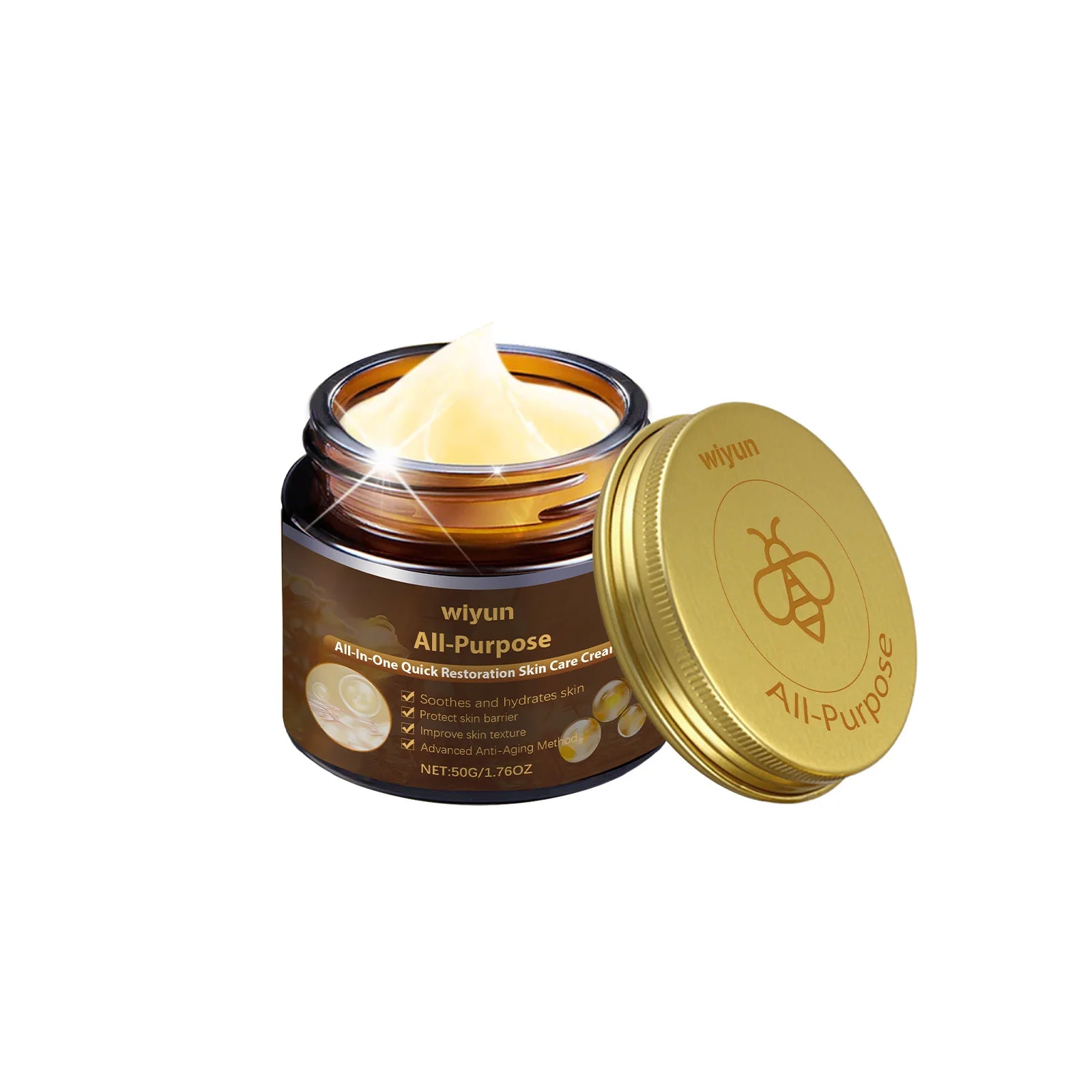 Wiyun Face Cream for Dark Spots Removal Fine Lines Repair Damaged Skin Firming Lifting Sagging Improvement Nourishing Skin Care Zpaxo 50g