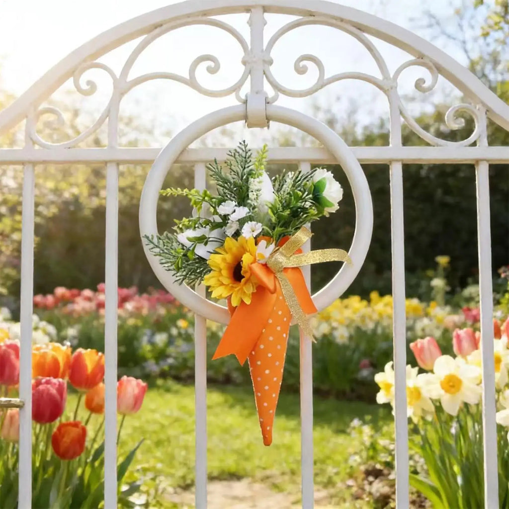 Easter Ornaments Spring Sunflower Carrot Bouquet Centerpiece Table