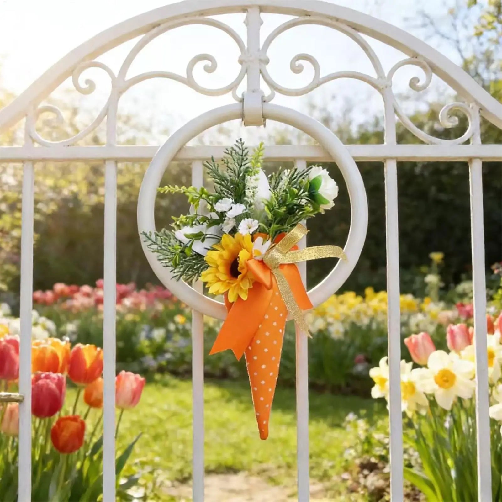 Easter Ornaments Spring Sunflower Carrot Bouquet Centerpiece Table