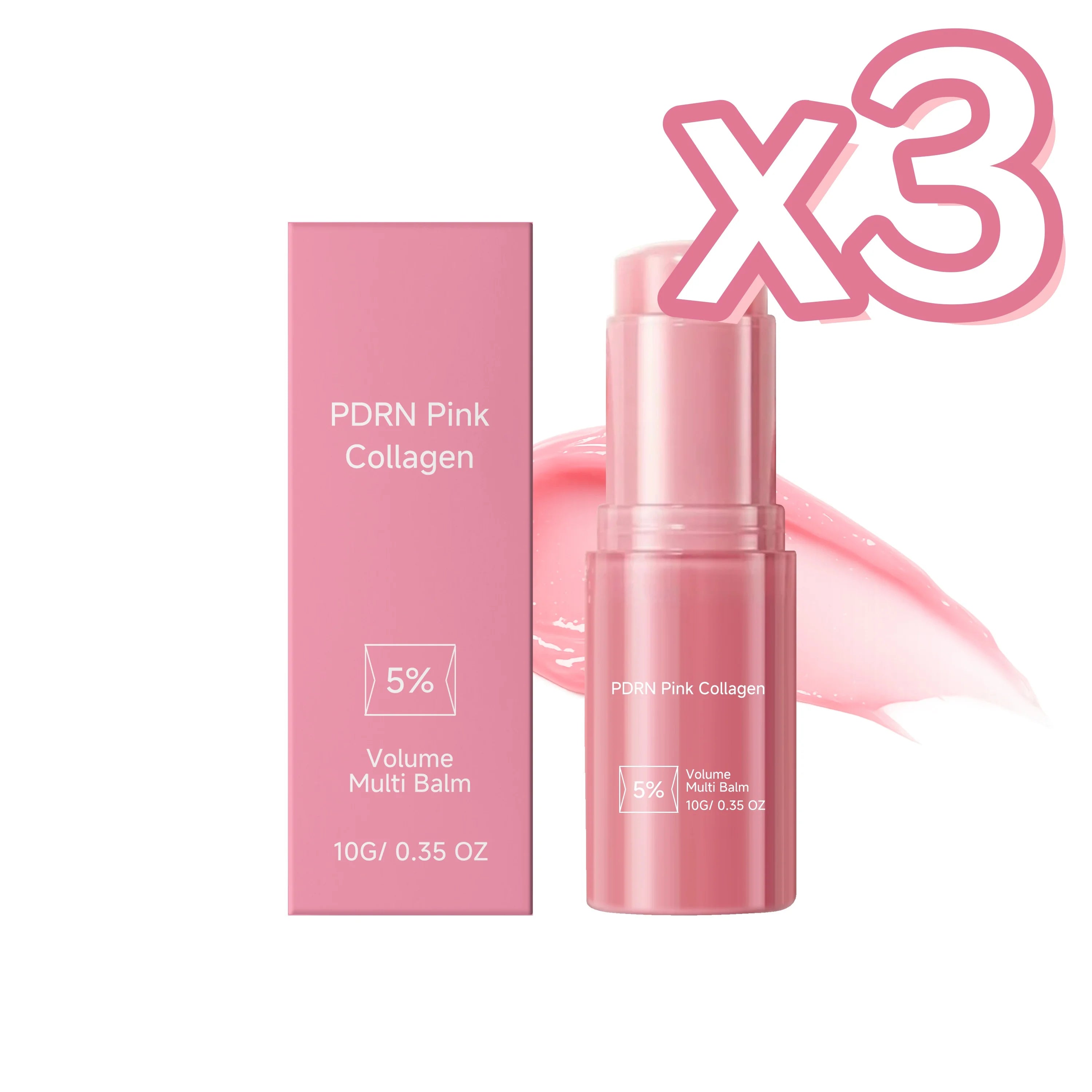 PDRN Collagen Multi Balm – Hydrating Anti-Aging Stick 10g Collagen Balm Stick Zpaxo 10g boxed x 3