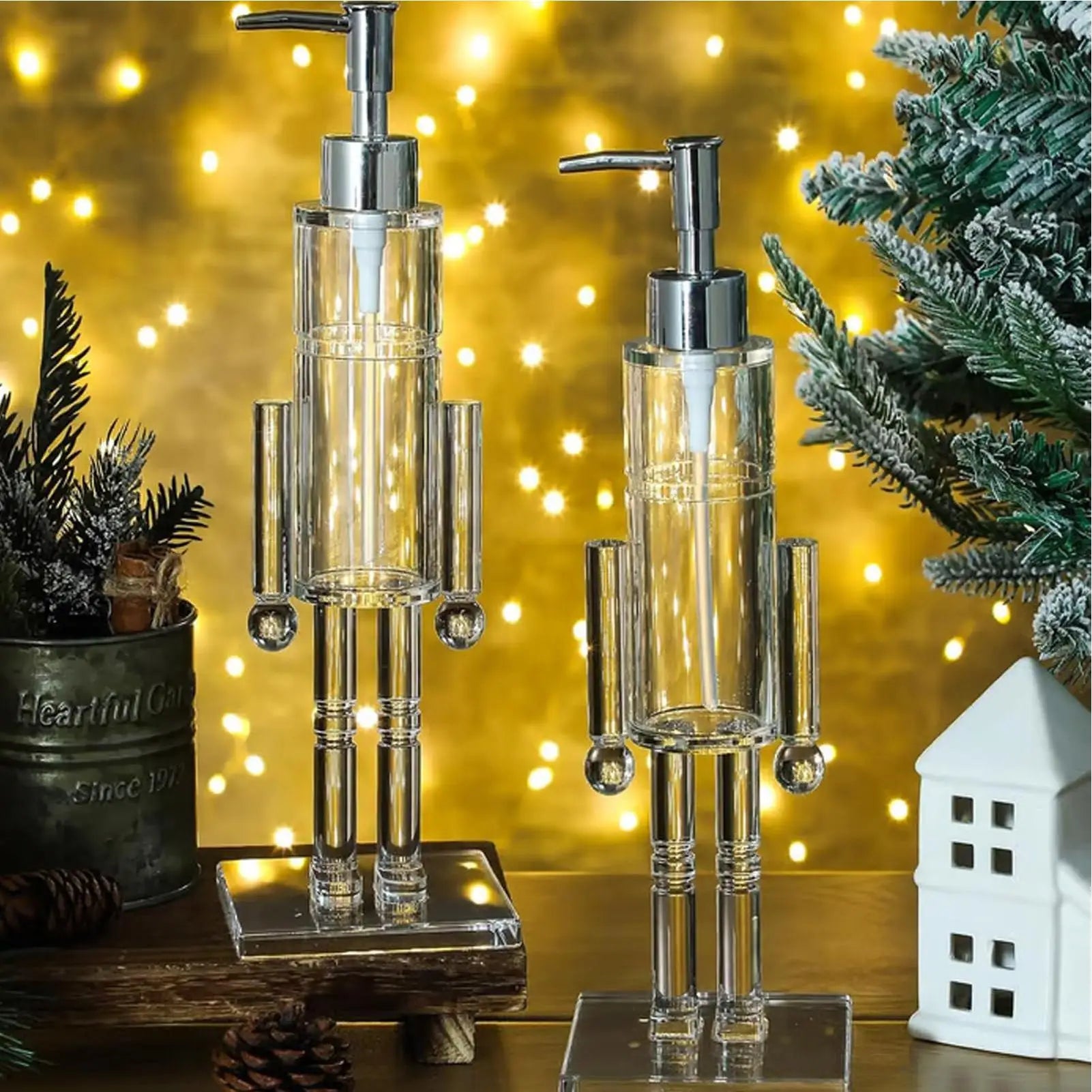 Nutcracker Soap Dispenser Refillable Shampoo Pump Christmas Hand