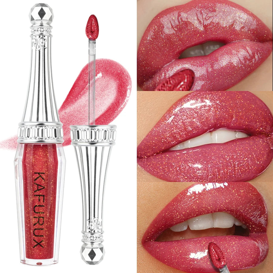 6 Colors Glitter Lip Glaze Long Lasting Gloss Waterproof Liquid
